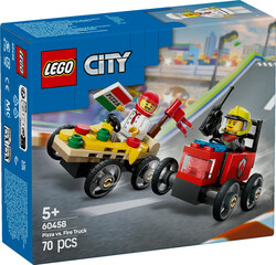 LEGO - 60458 LEGO® City Pizza Arabası İtfaiye Kamyonuna Karşı Yarış Arabası Paketi (1)