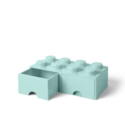 Saklama ve Ev Dekoru - 40061742 LEGO Yapım Parçası Çekmece 8 - Aqua Açık Mavi