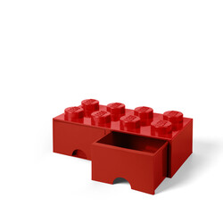 Saklama ve Ev Dekoru - 40061730 LEGO Yapım Parçası Çekmece 8 - Kırmızı